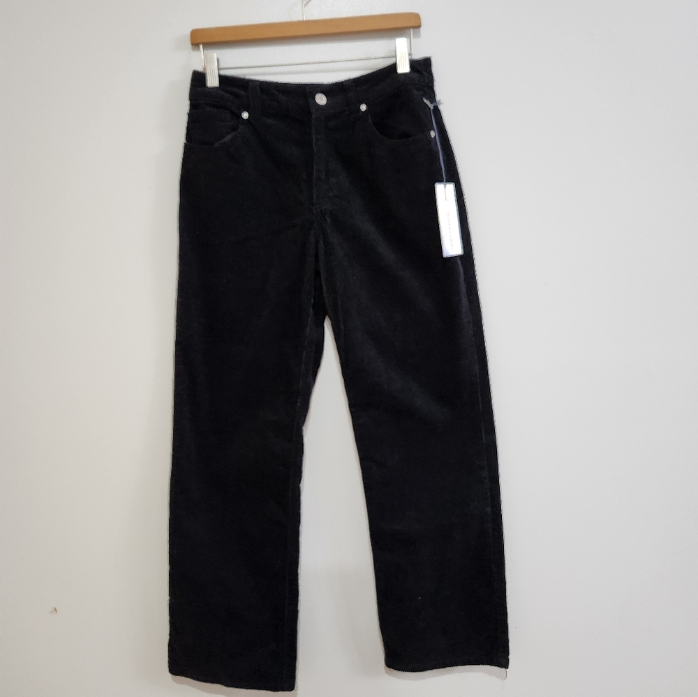 Khaki & Blue corduroyed black pants, Size Large, Casual, Western, Boho